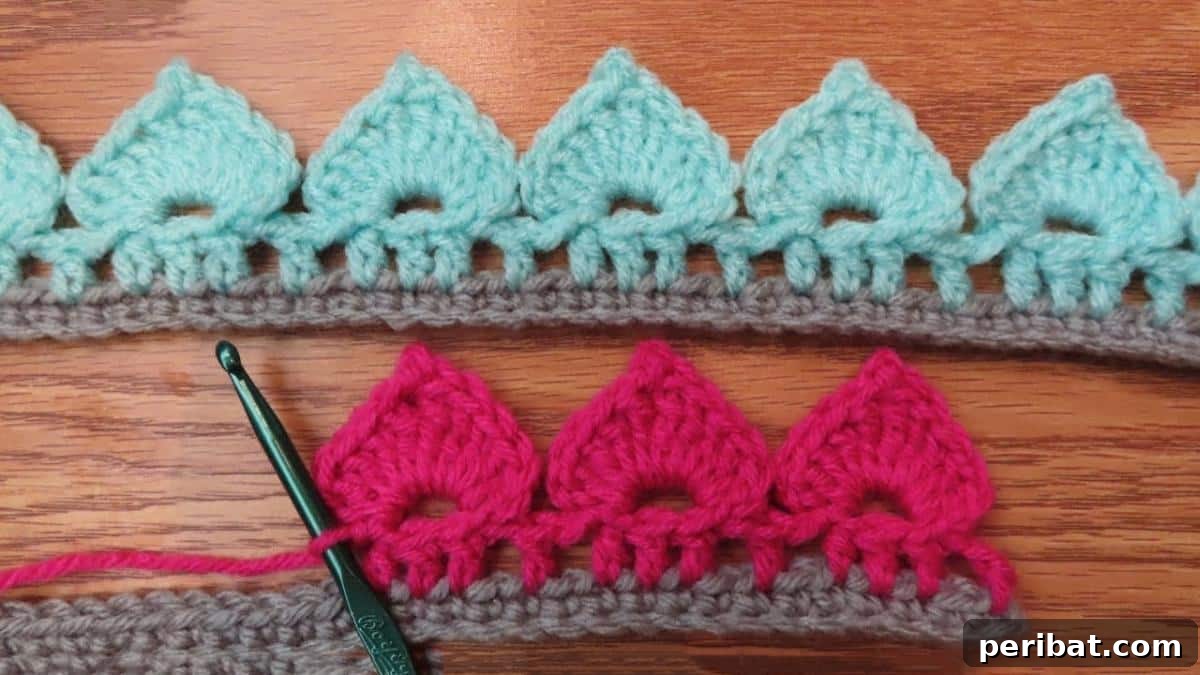 38 Creative Crochet Edging Ideas 32 Sophisticated Crochet Spades Stitch Border or Edging for blankets, shawls, and table runners.