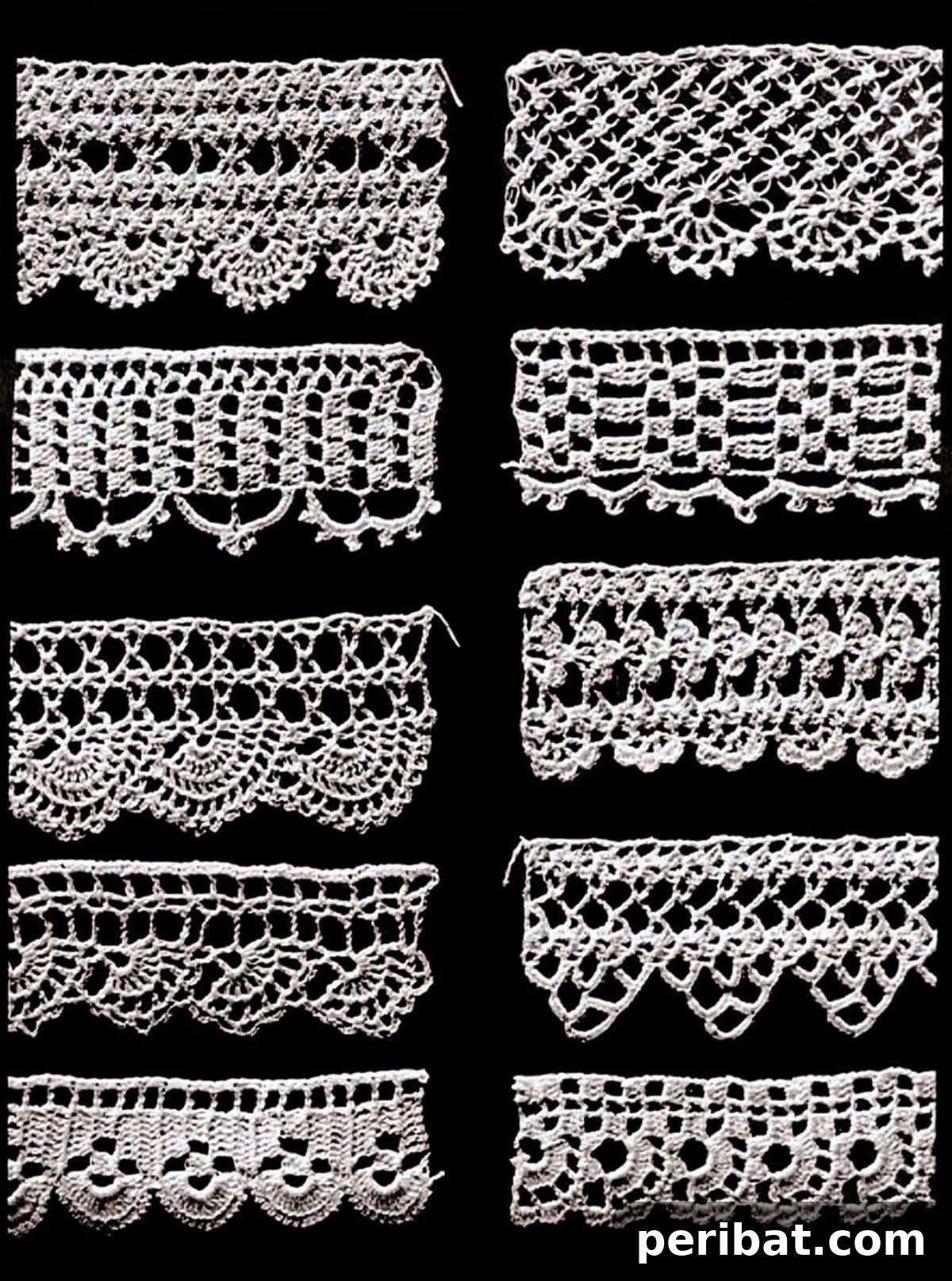 38 Creative Crochet Edging Ideas 39 Collection of Easy Edging Crochet Patterns for tea towels, curtains, and various home items.