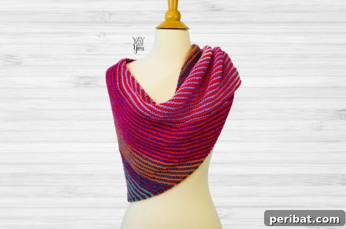 Knit Stunning Shawls: 34 Free Patterns and How-To Guides 11 Double Gradient Boomerang Shawl