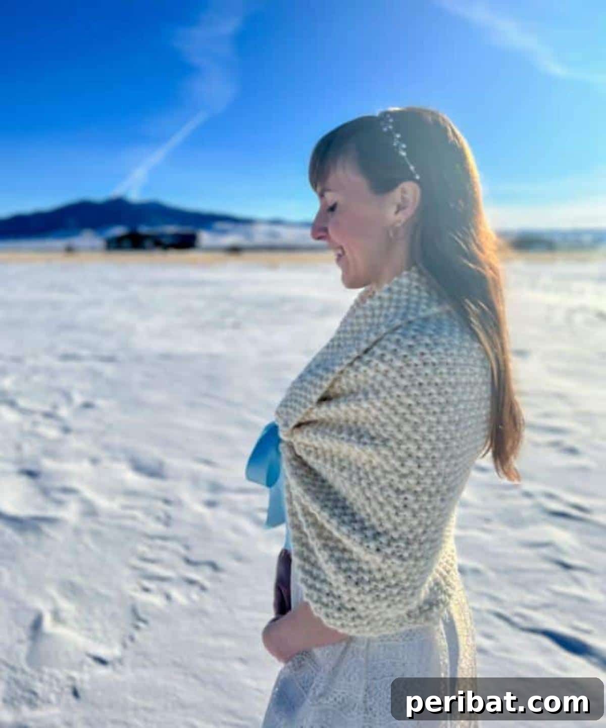 Knit Stunning Shawls: 34 Free Patterns and How-To Guides 31 Blue Wedding Shawl