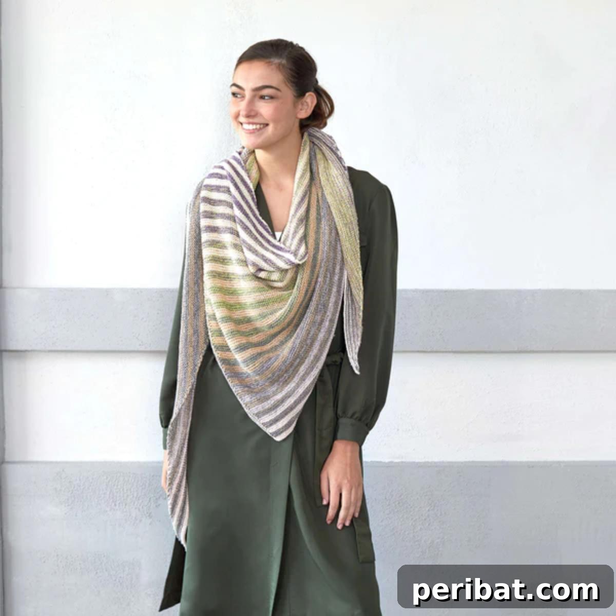 Knit Stunning Shawls: 34 Free Patterns and How-To Guides 9 Red Heart Shifting Stripes Shawl