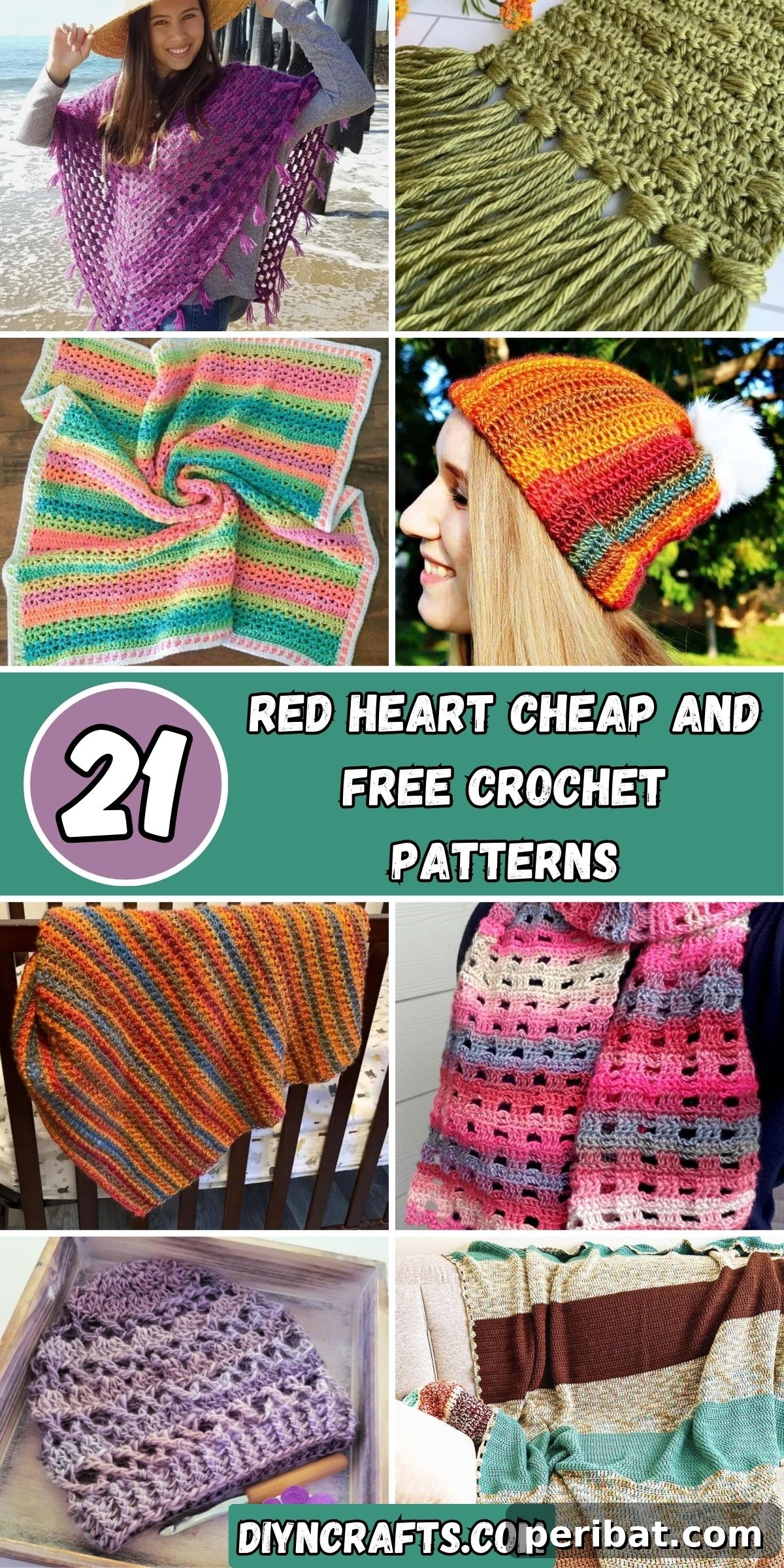 21 Cozy Red Heart Yarn Crochet Projects 2 21 Red Heart Cheap and Free Crochet Patterns collage.