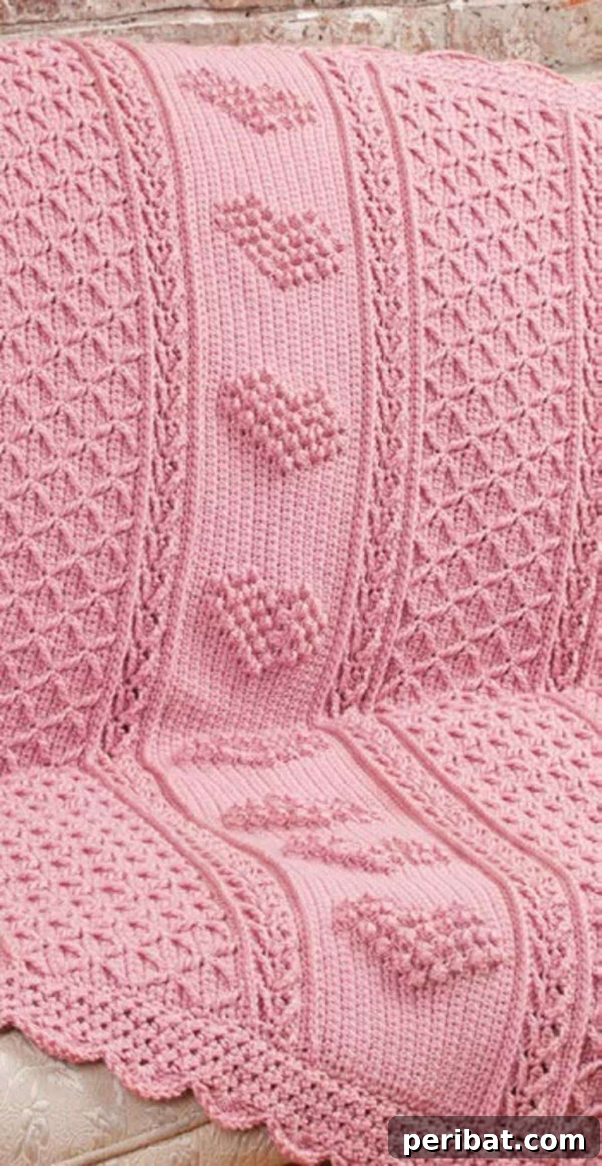 21 Cozy Red Heart Yarn Crochet Projects 11 Aran Hearts Throw in Red Heart Soft