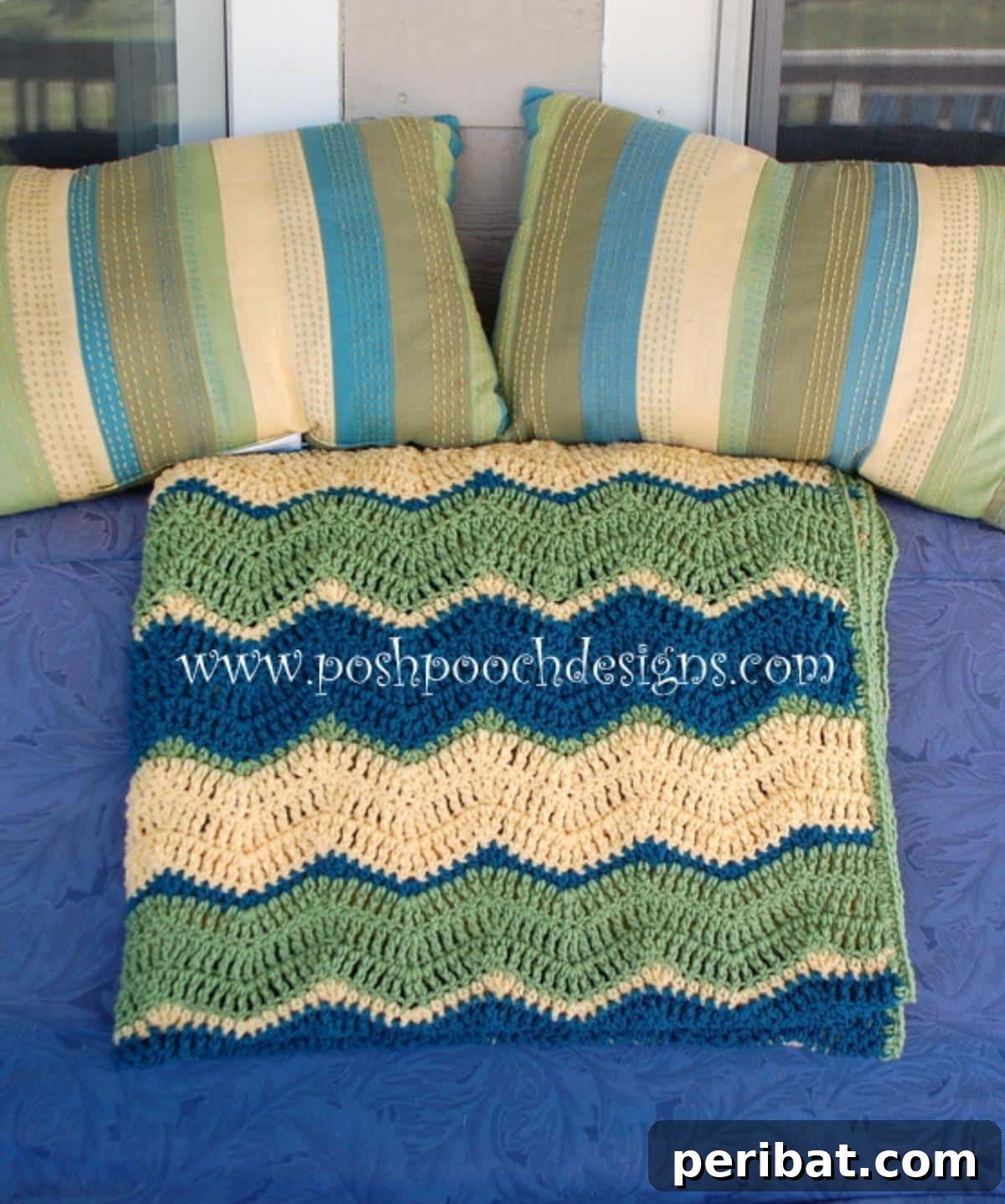 21 Cozy Red Heart Yarn Crochet Projects 12 Triple Ripple Chevron Throw