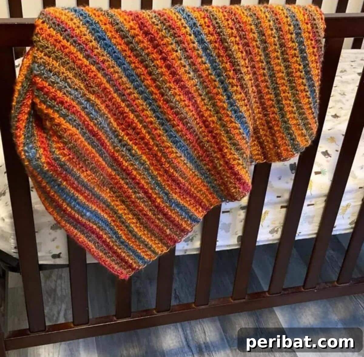 21 Cozy Red Heart Yarn Crochet Projects 13 Modern Colorful Crochet Baby Blanket