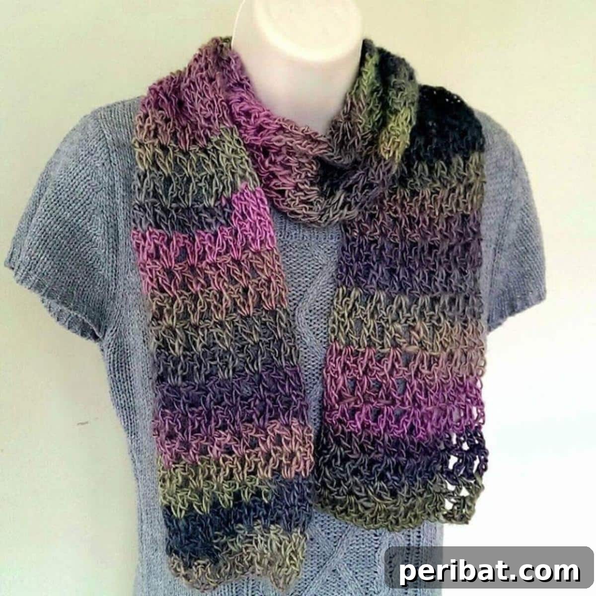 21 Cozy Red Heart Yarn Crochet Projects 19 Easy V-St Scarf