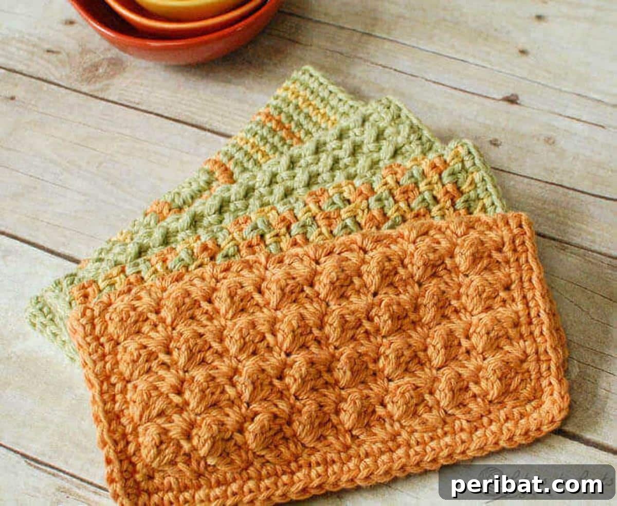 Crunchy Stitch Crochet Dishcloths