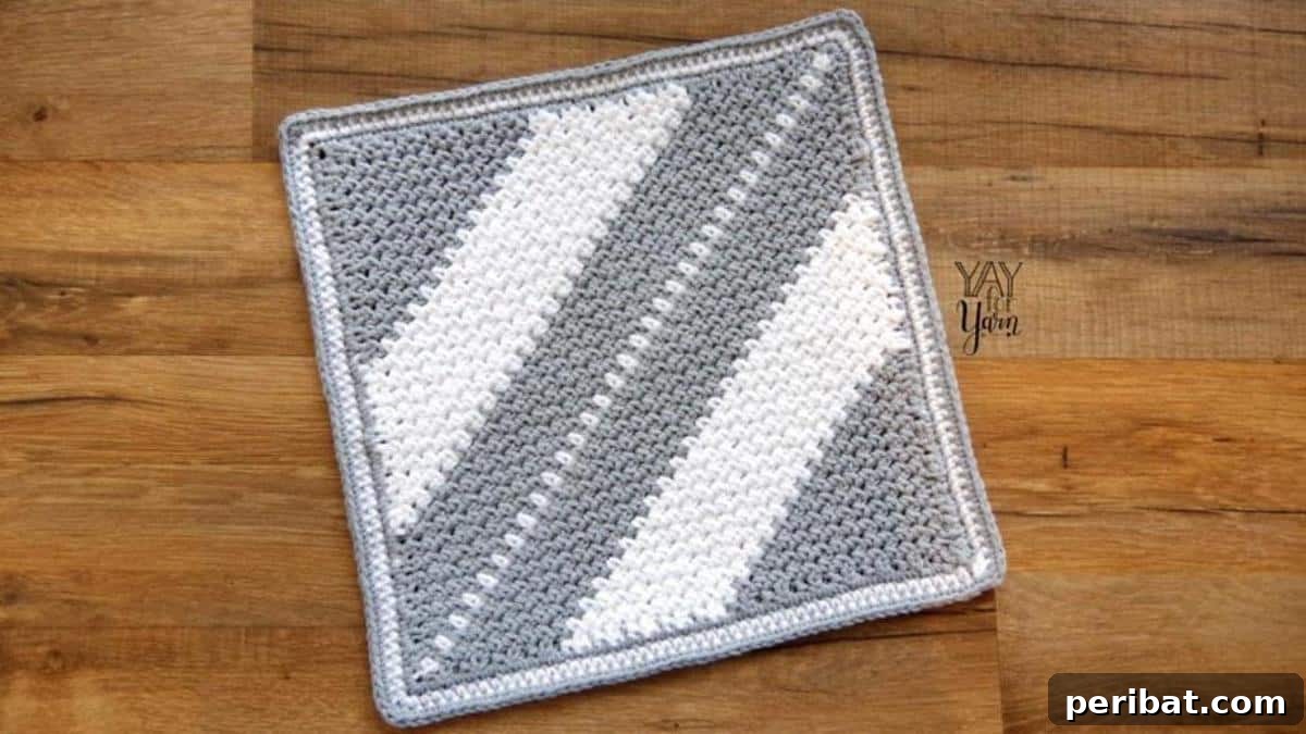 Corner to Corner Moss Stitch Washcloth