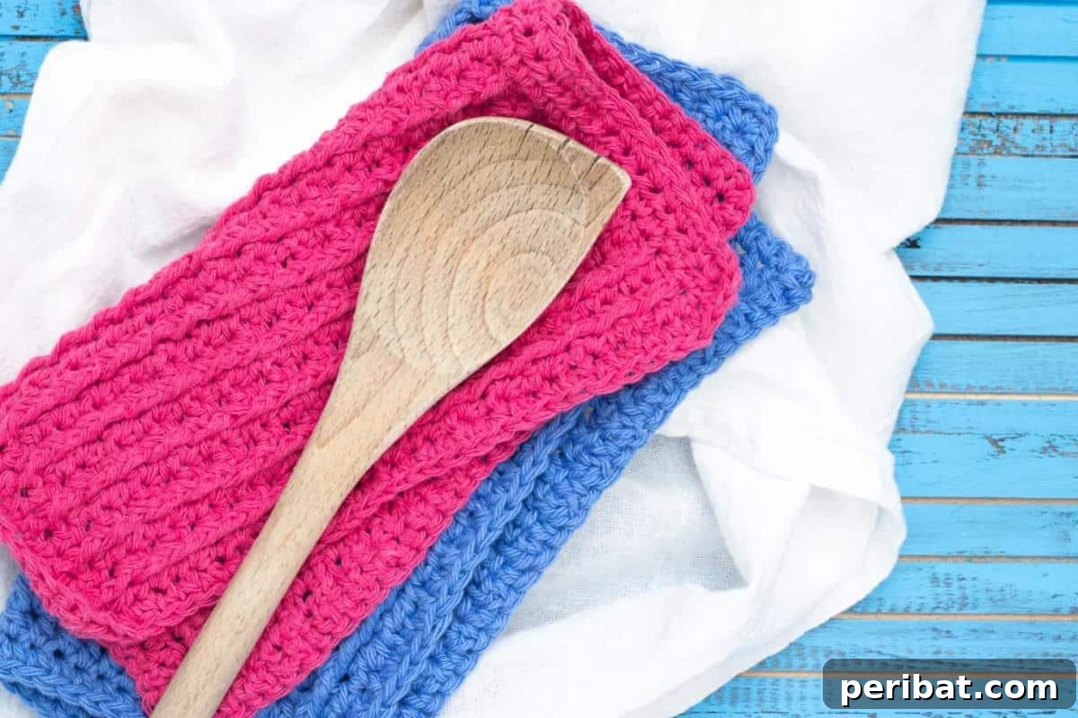 Ribbed Crochet Dishcloths