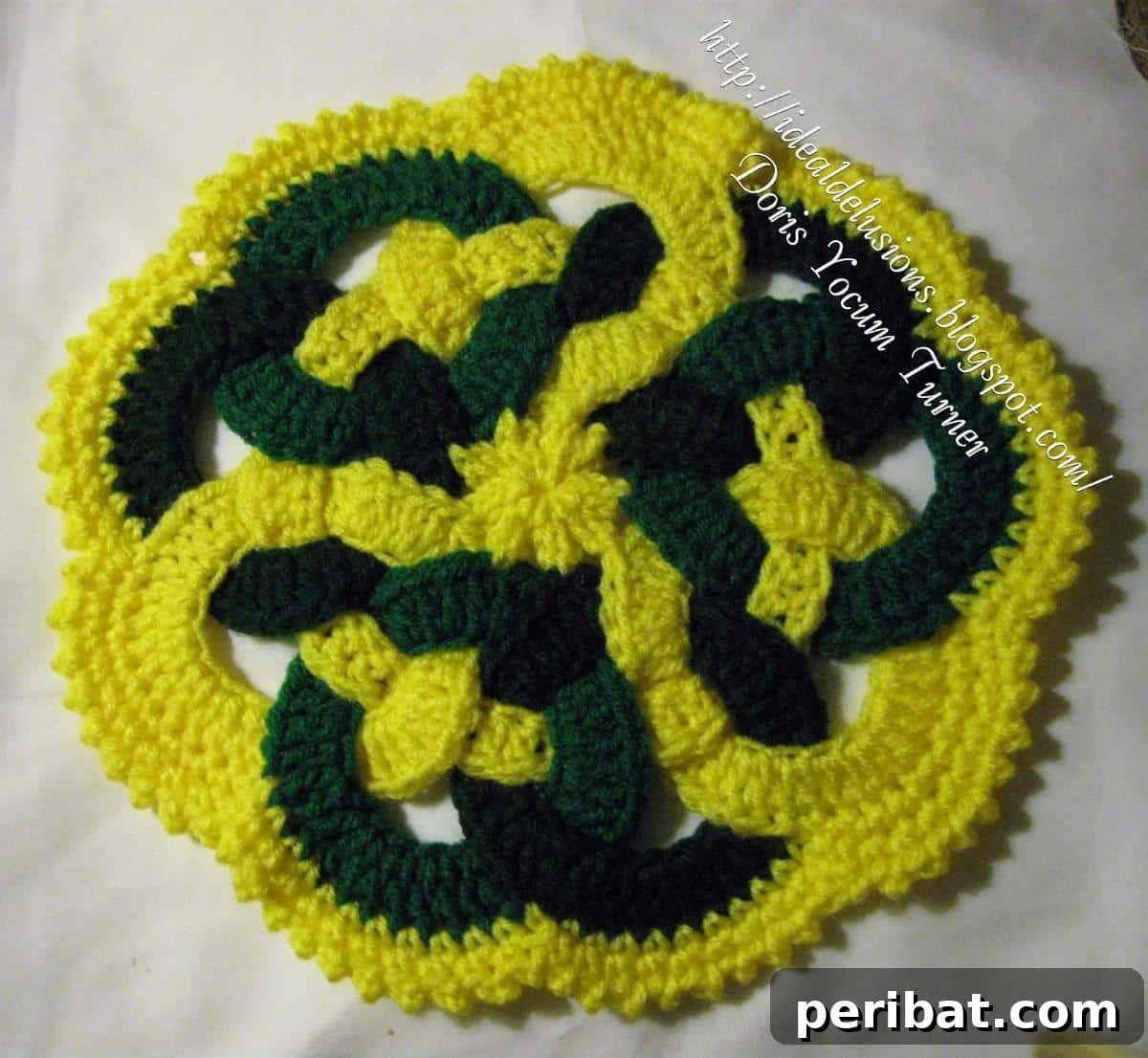 Heirloom Crochet: 40 Timeless Patterns 11 Eco-friendly Retro Canning Jar Ring Trivet made from recycled jar rings, offering a functional and colorful accessory for protecting surfaces from hot dishes.