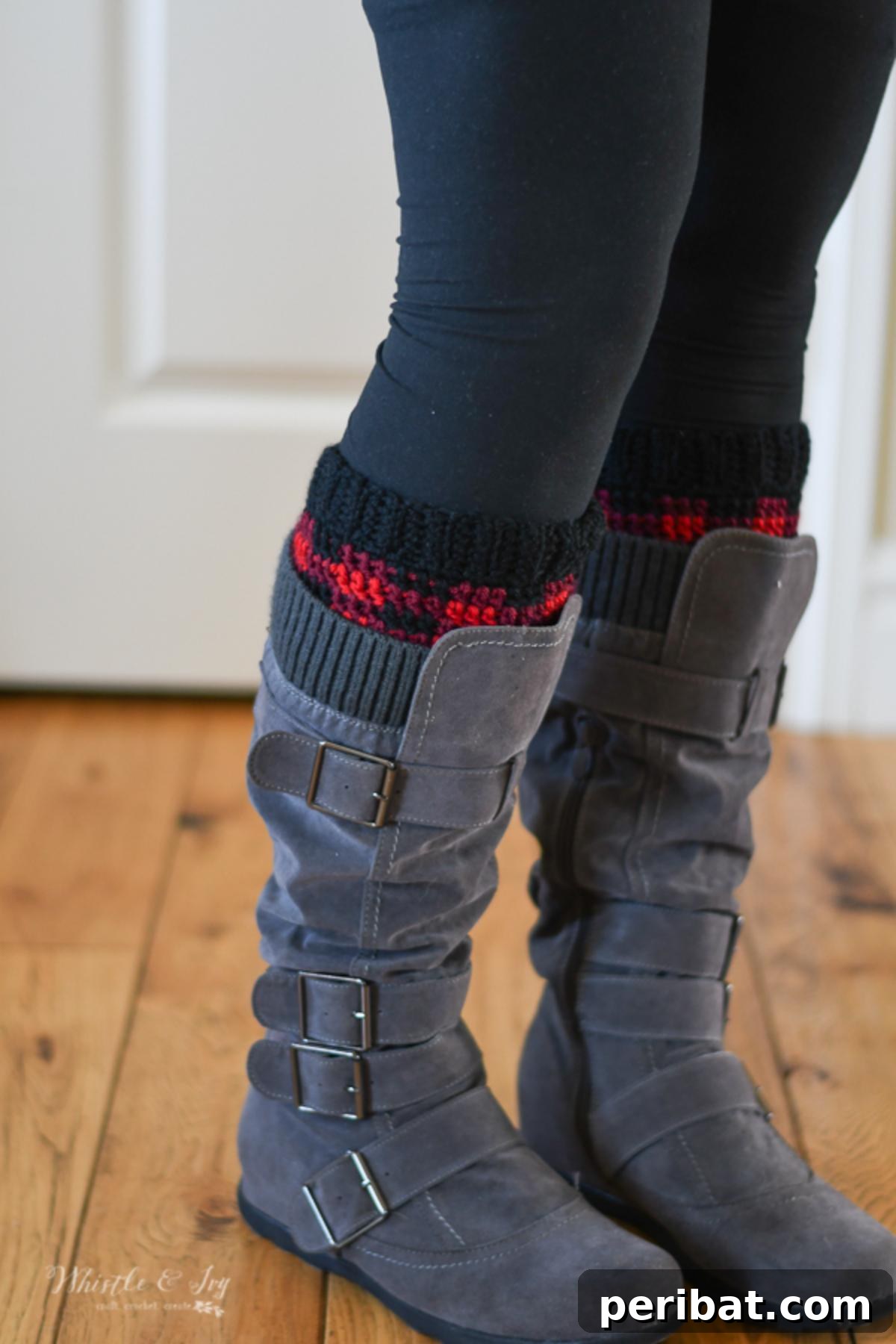 Forty Essential Autumn Crochet Projects 26 Crochet Plaid Boot Cuffs