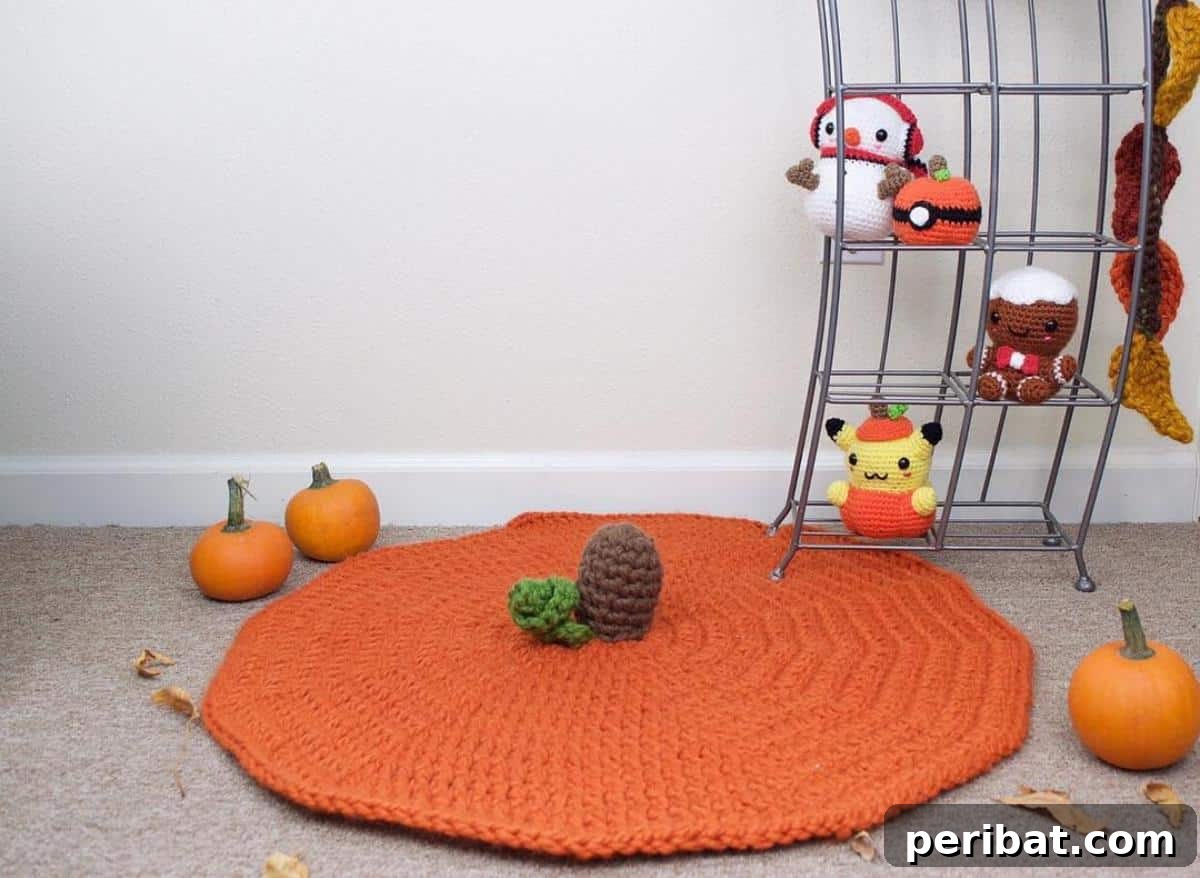 Forty Essential Autumn Crochet Projects 27 Crochet Pumpkin Rug