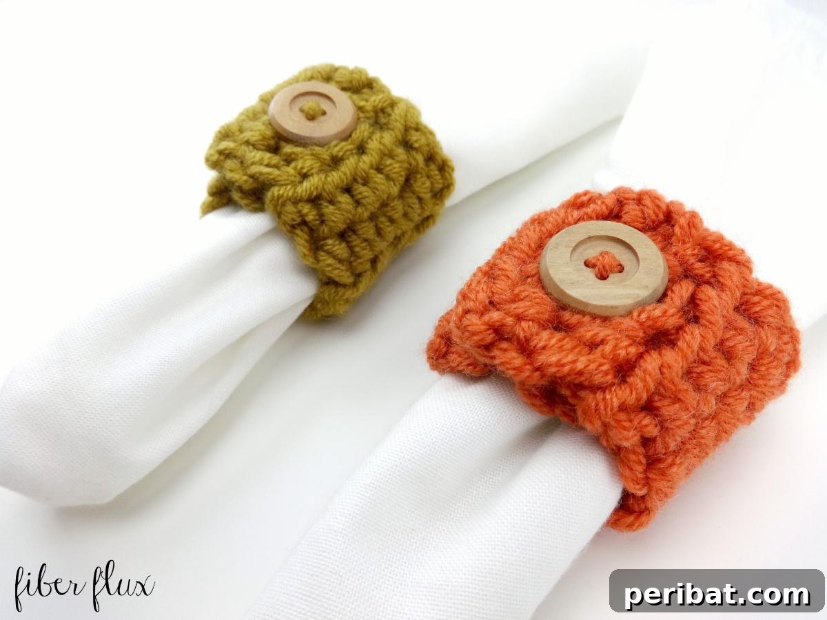 Forty Essential Autumn Crochet Projects 33 Harvest Button Crochet Napkin Rings