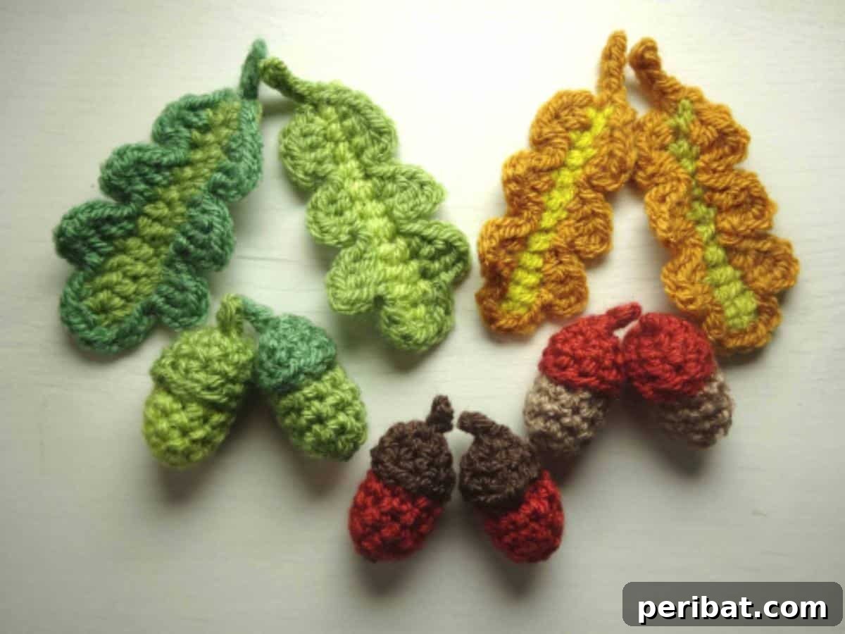 Forty Essential Autumn Crochet Projects 8 Crochet Autumn Leaves and Acorns
