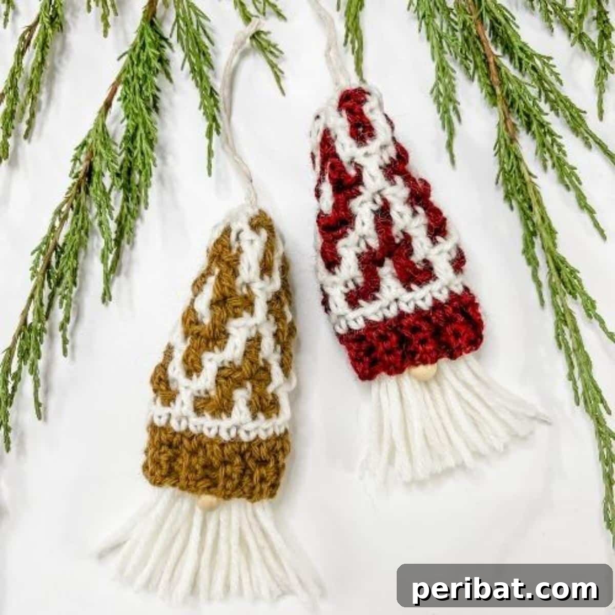 29 Creative Mosaic Crochet Patterns 4 Mini Mosaic Gnomes - Adorable, small crochet gnomes featuring mosaic patterns on their hats and bodies, perfect for holiday decor or gifts.