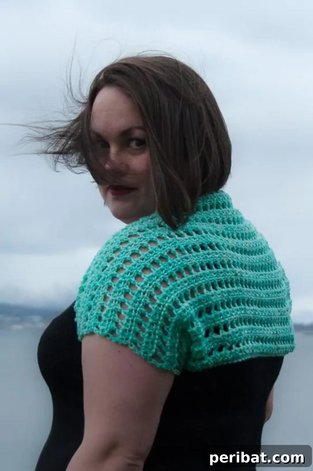 29 Beautiful Tunisian Crochet Projects 24 Crochet Callaina Tunisian Lace Bolero, a delicate and airy garment perfect for warmer days, providing light shoulder coverage.