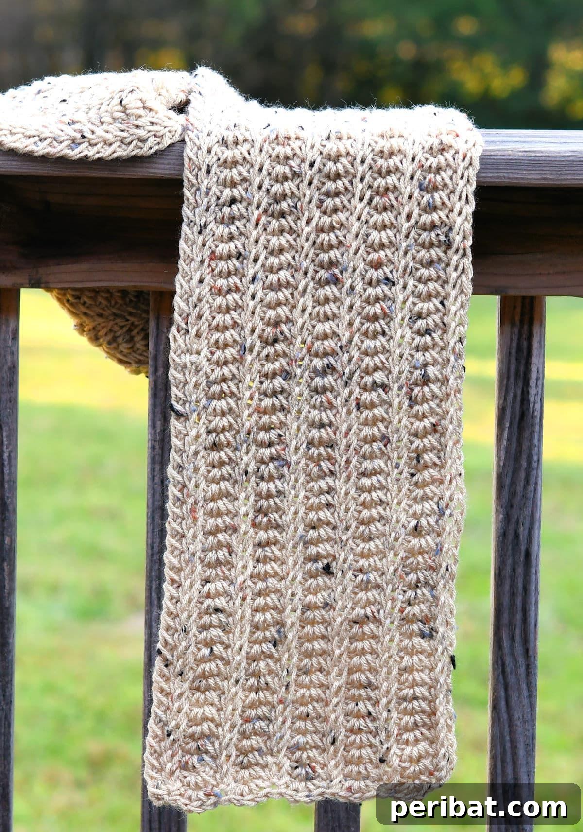 29 Beautiful Tunisian Crochet Projects 5 Tunisian Crochet Scarf for Men, showcasing a rich, textured fabric ideal for warmth.
