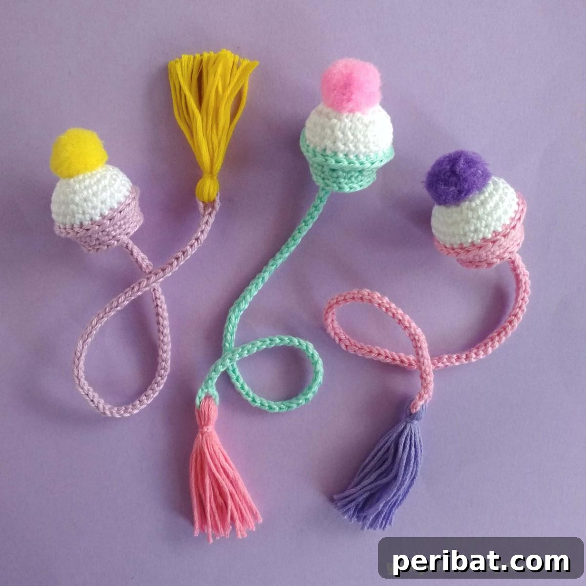 36 Free Crochet Bookmark Designs 17 A delightful Cupcake Crochet Bookmark with frosting and a cherry on top.