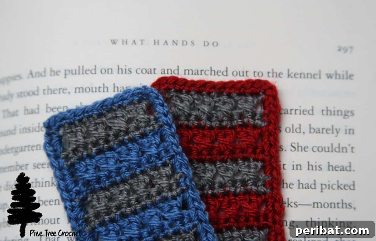 36 Free Crochet Bookmark Designs 28 A Custom Knitted Bookmark showcasing various textures and possibilities for personalization.