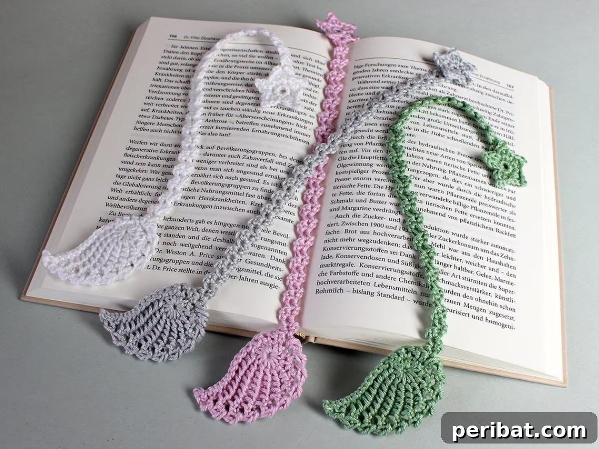 36 Free Crochet Bookmark Designs 36 A magical Wing With Star Crochet Bookmark, featuring a delicate wing attached to a star.