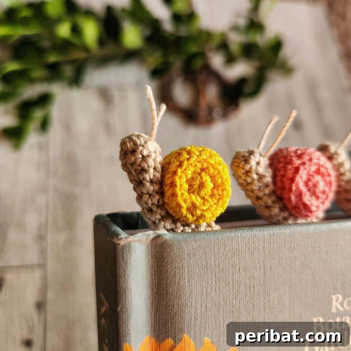 36 Free Crochet Bookmark Designs 37 An adorable Crocheting Snail Bookmark kit showcasing cute snail designs.