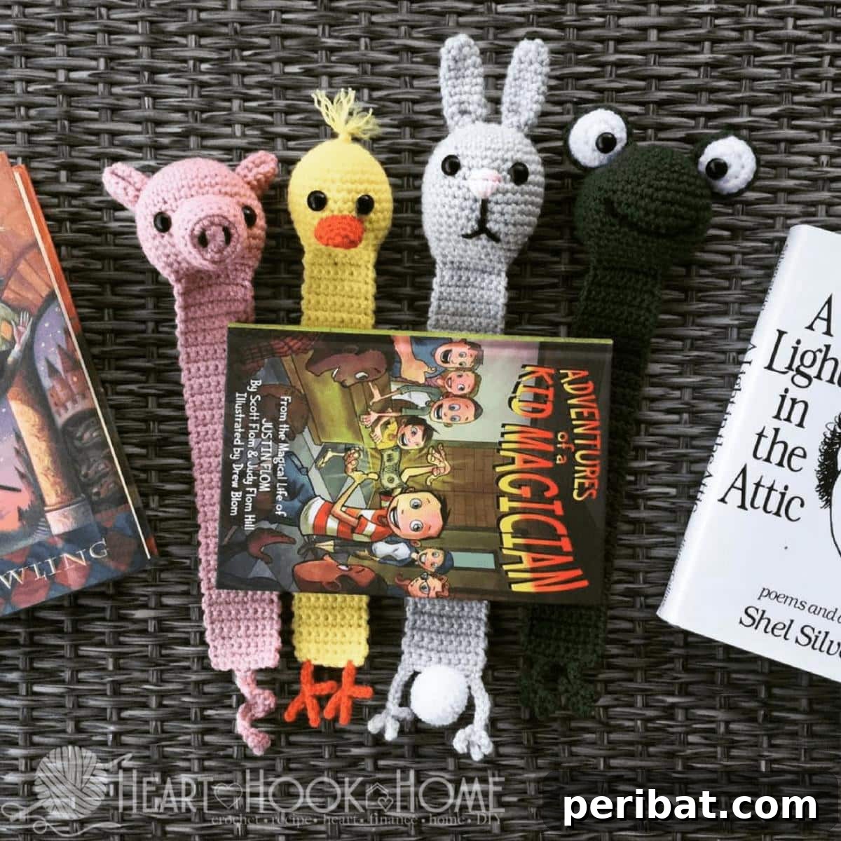 36 Free Crochet Bookmark Designs 10 An adorable Bunny Rabbit Crochet Bookmark with long ears, peeking out from a book.