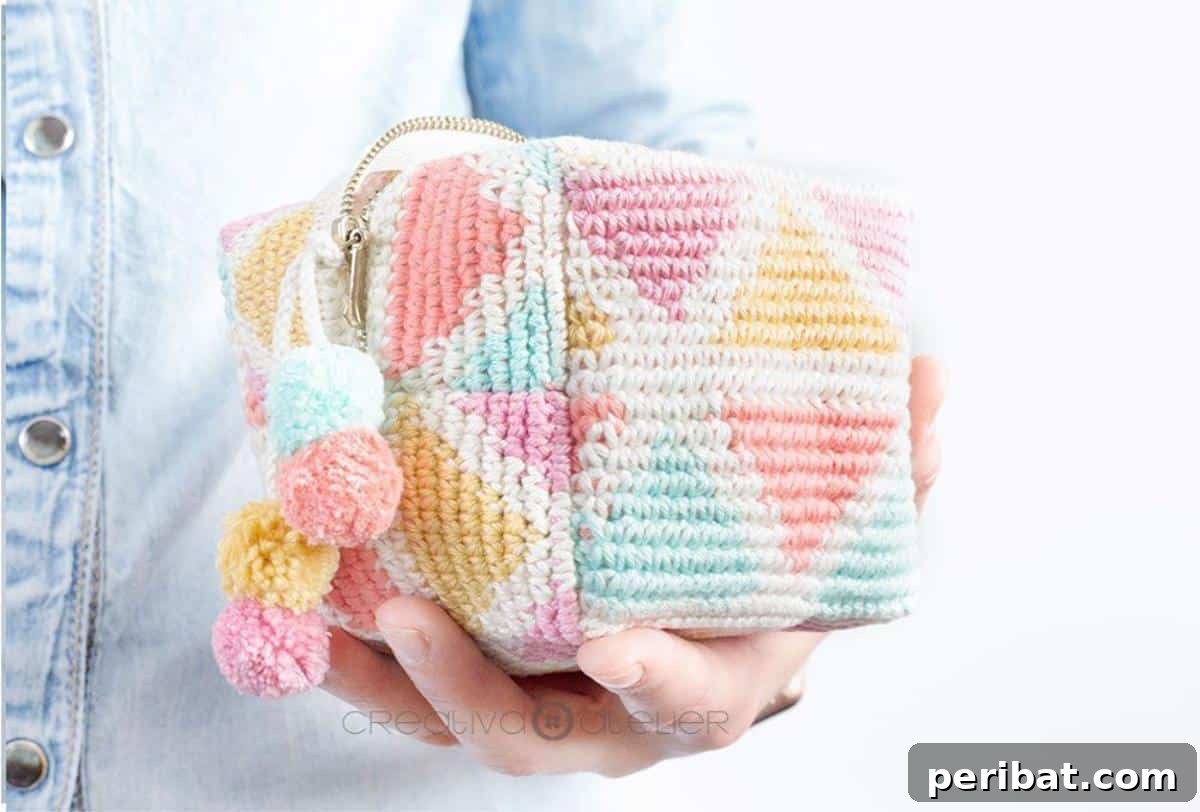 27 Unique Tapestry Crochet Patterns 13 Unique Cube-Shaped Crochet Toiletry Bag