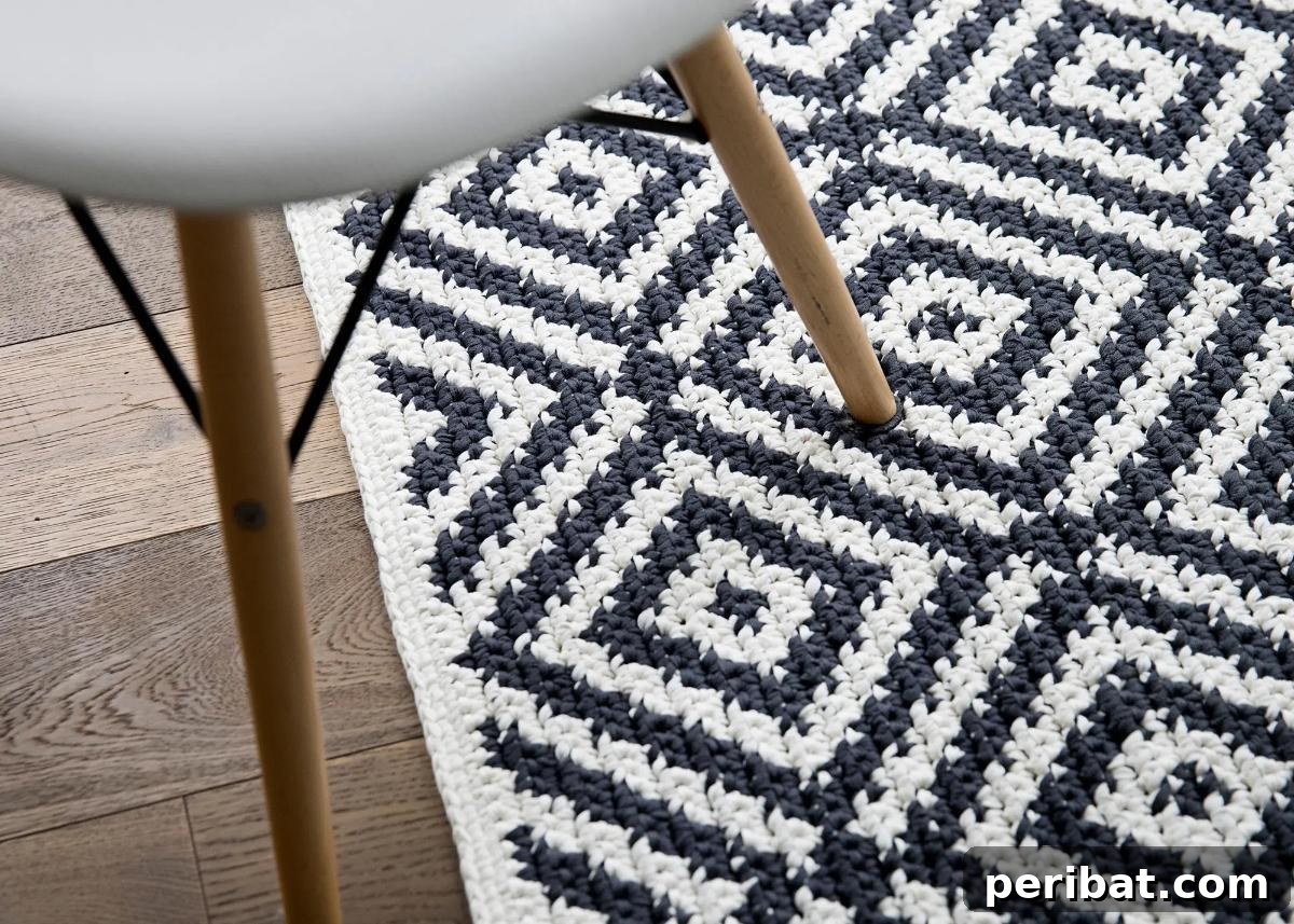 27 Unique Tapestry Crochet Patterns 14 Geometric Diamond Lattice Tapestry Crochet Rug