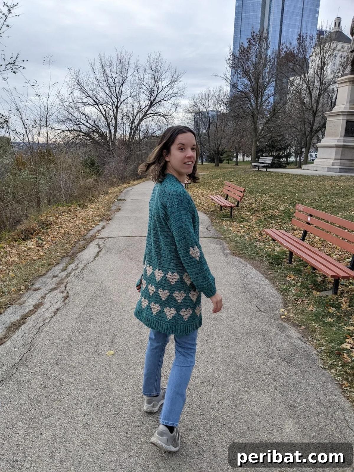 27 Unique Tapestry Crochet Patterns 15 Heart-Adorned All You Need Is Love Crochet Cardigan