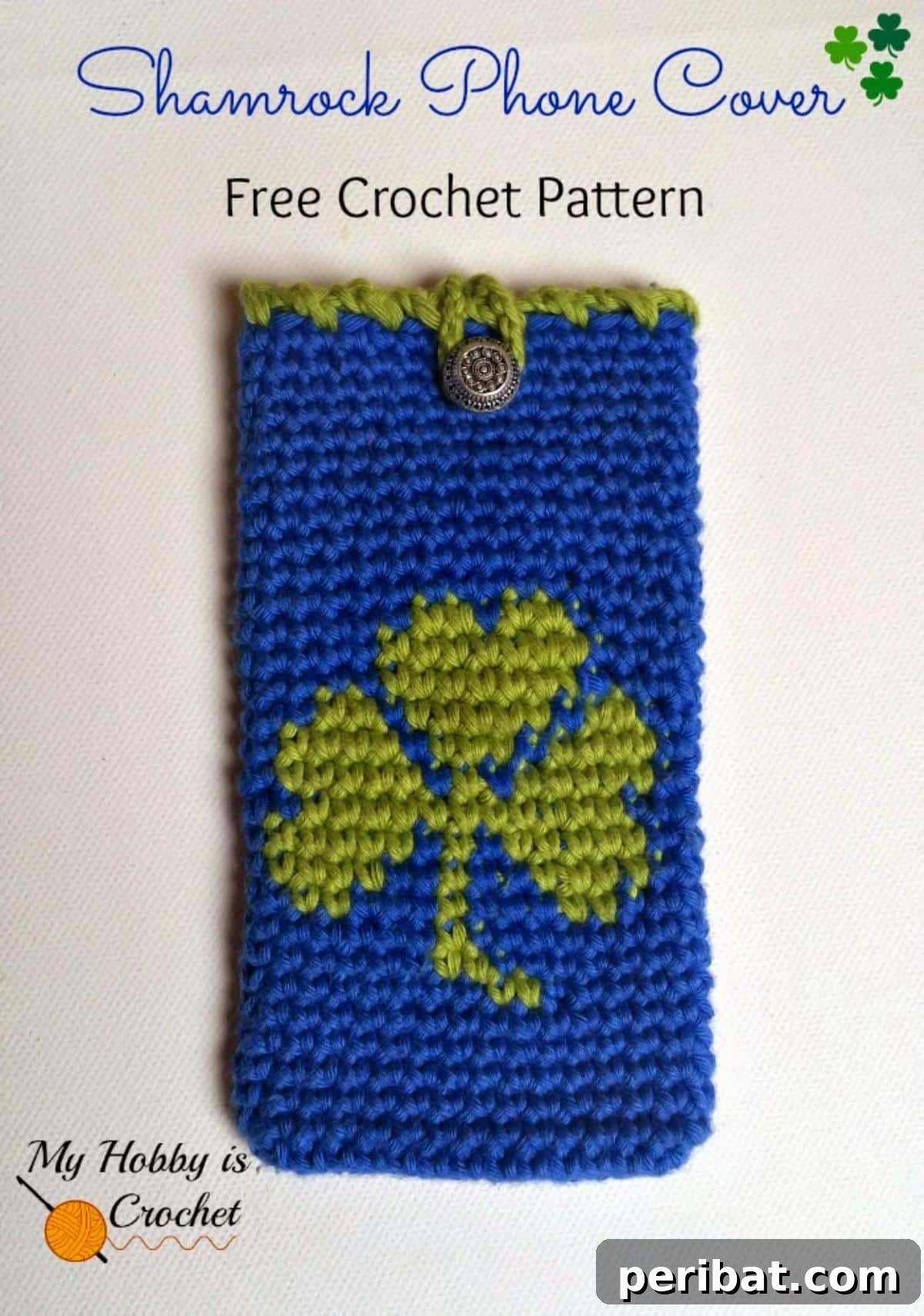 27 Unique Tapestry Crochet Patterns 18 Lucky Shamrock Tapestry Crochet Phone Cover
