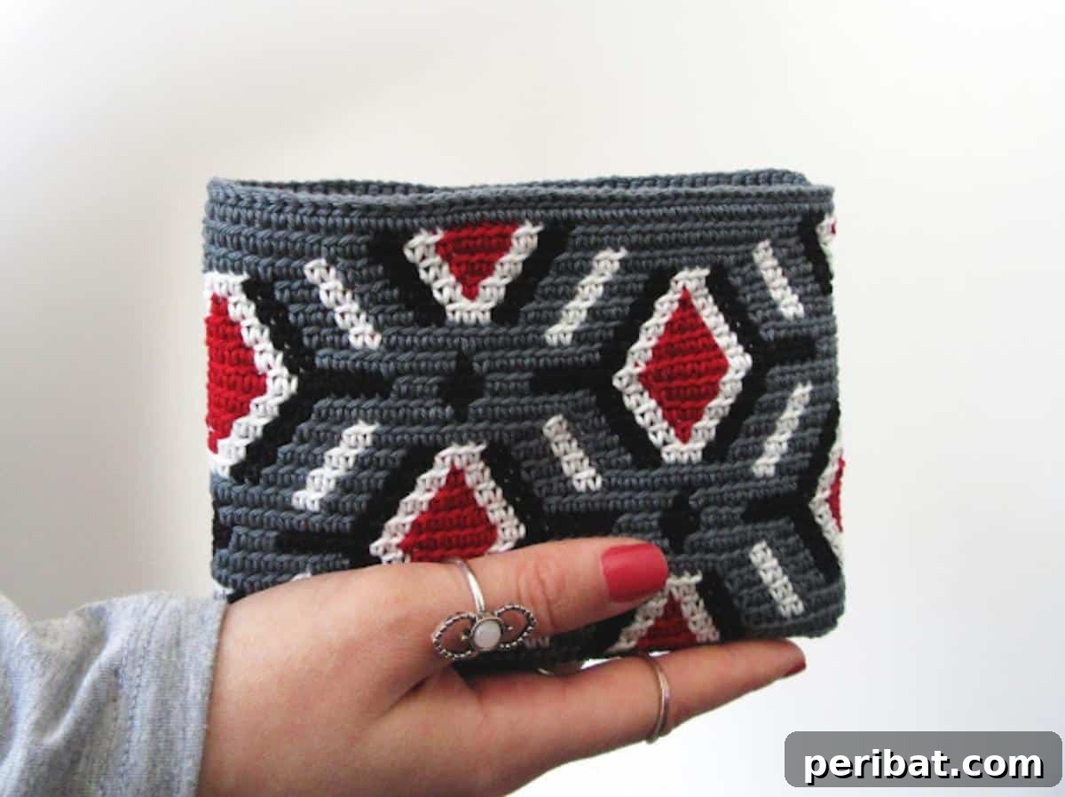 27 Unique Tapestry Crochet Patterns 20 Elegant Ruby Diamond Tapestry Crochet Bag