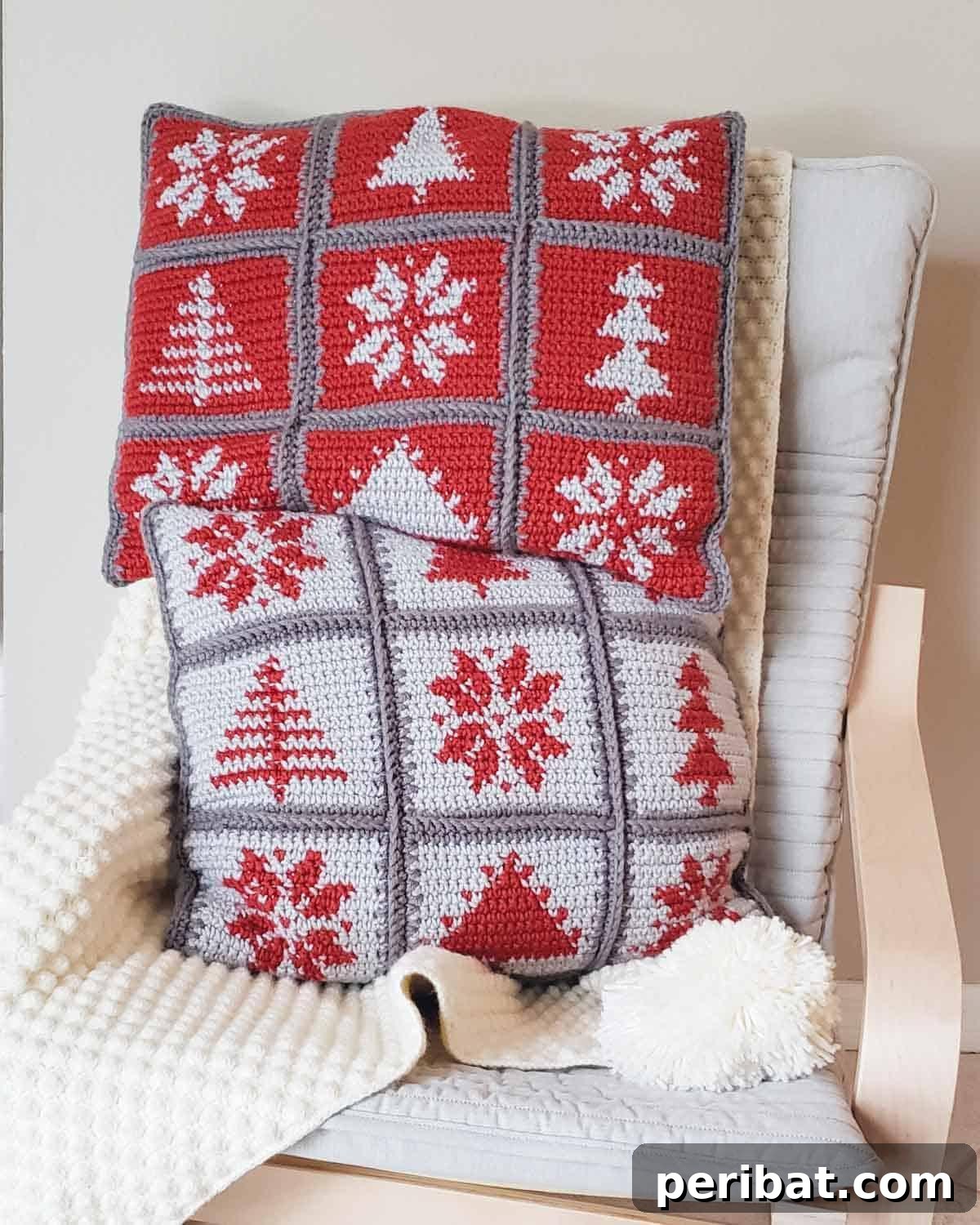 27 Unique Tapestry Crochet Patterns 22 Modern Scandinavian-Inspired Christmas Tapestry Crochet Pillows