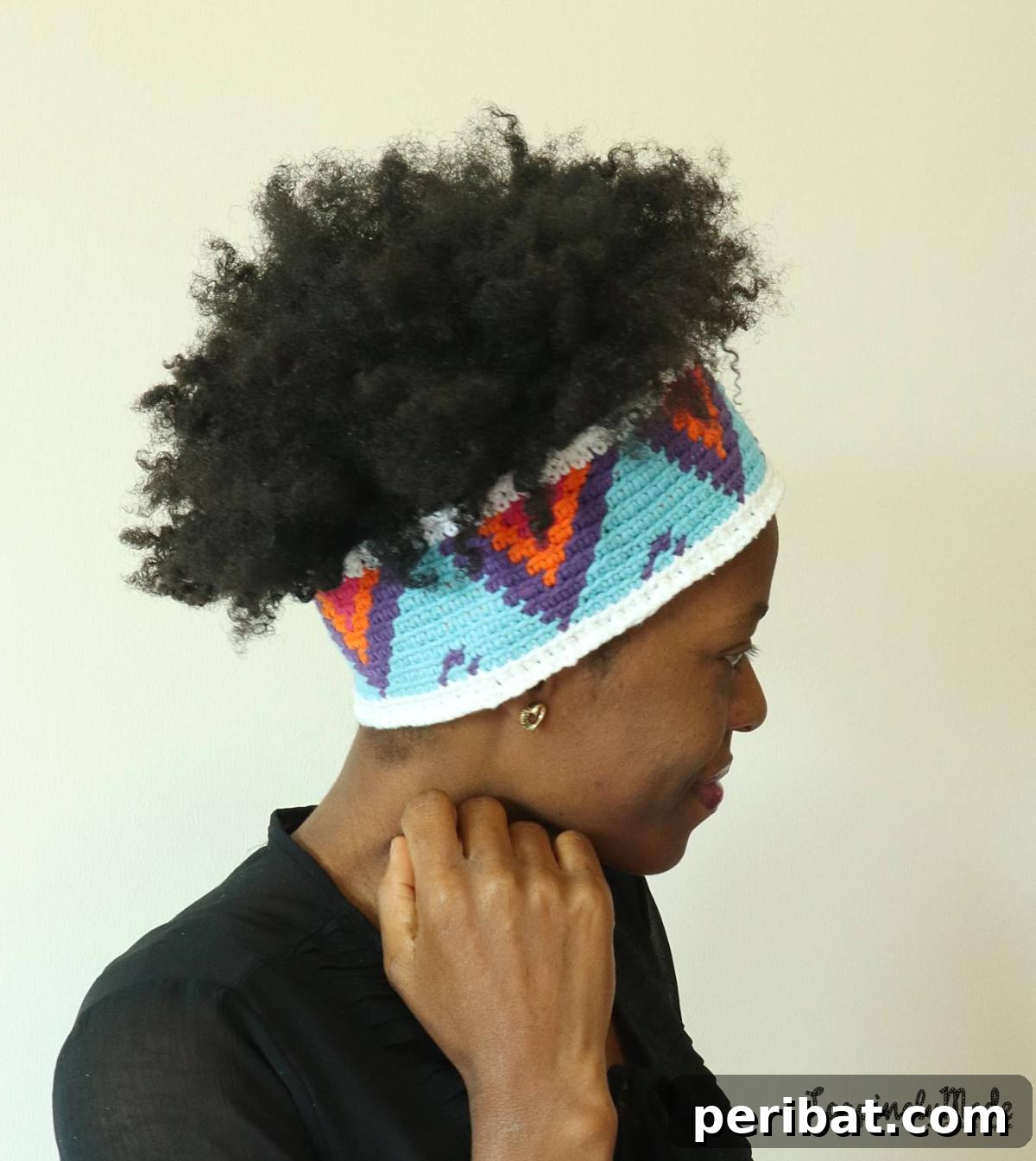 27 Unique Tapestry Crochet Patterns 24 Bold Ethnic Girl Tapestry Crochet Ear Warmer