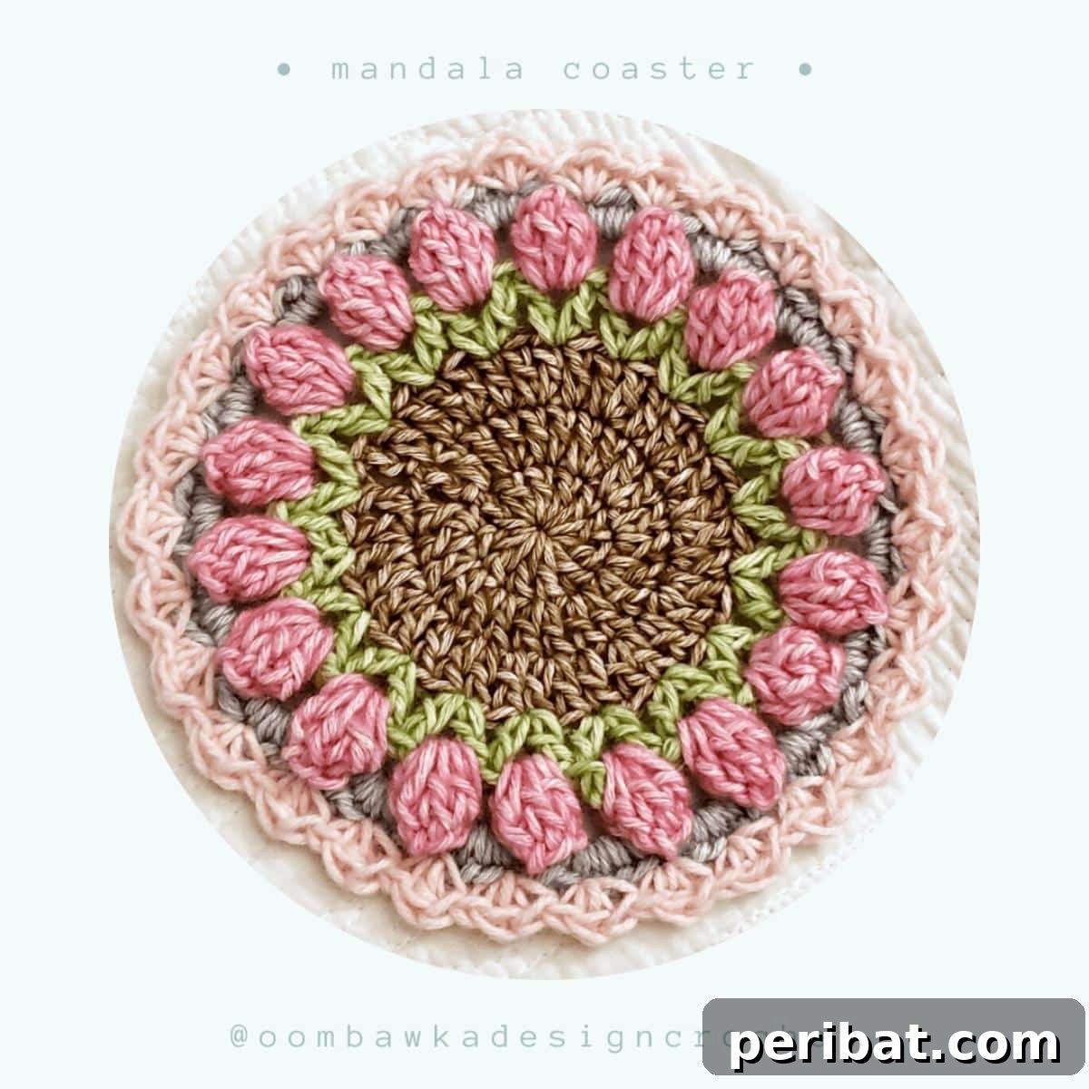 34 Inspiring Crochet Coaster Patterns 24 An intricate mandala crochet coaster in multi-colored sport weight yarn, perfect for adding an ornate touch to decor.