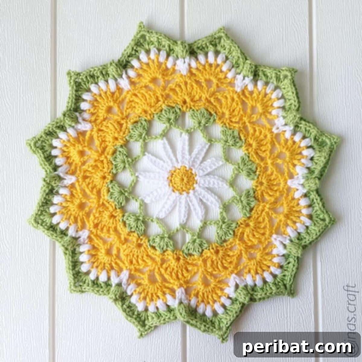 40 Charming Free Crochet Doily Designs 16 Daisy Doily