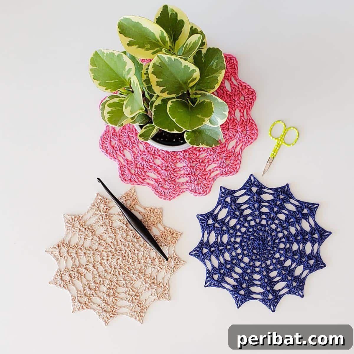 40 Charming Free Crochet Doily Designs 7 Doily Plant Mats