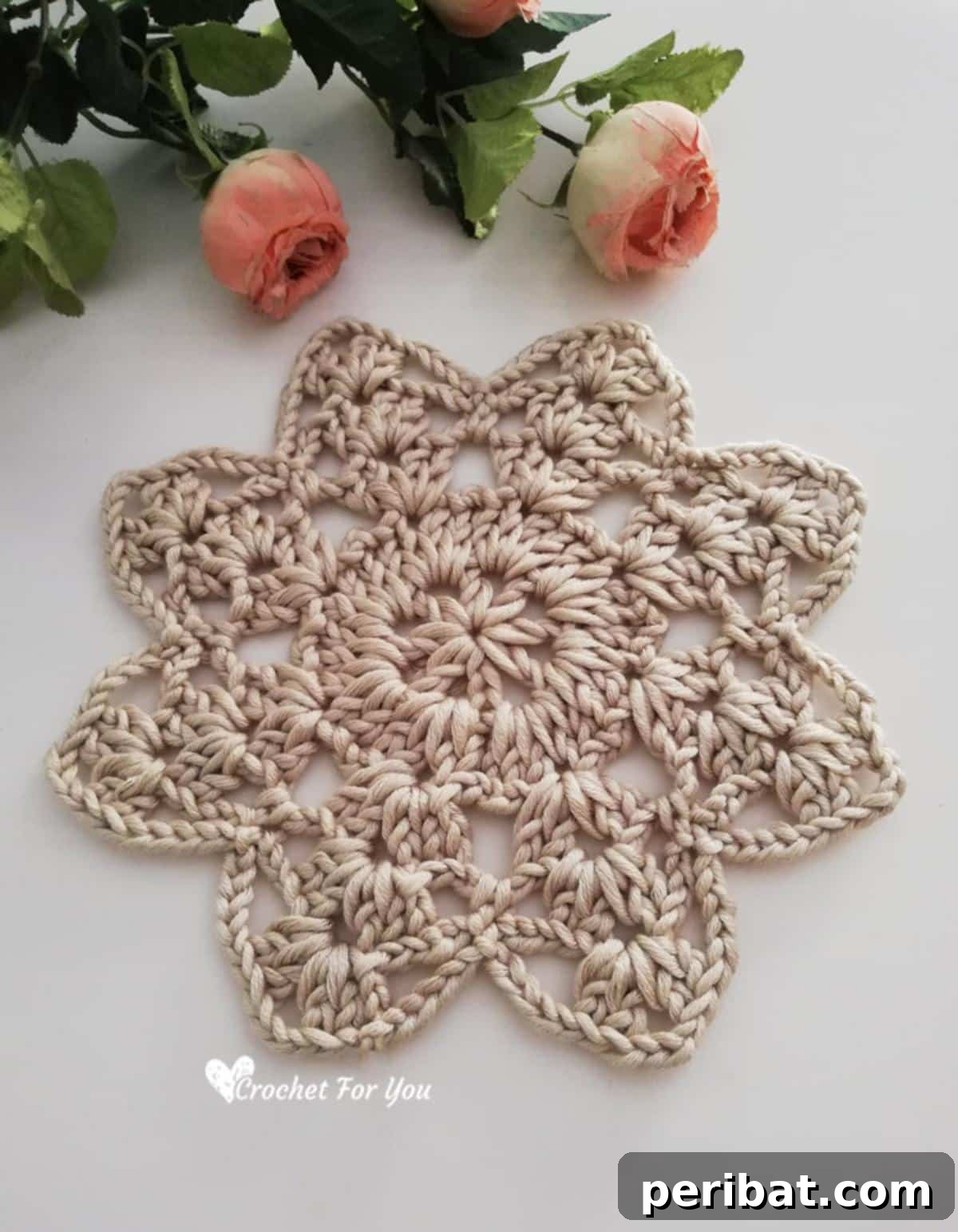 40 Charming Free Crochet Doily Designs 10 8 Petals Flower Doily