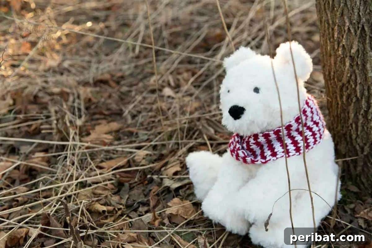 26 Quick & Cozy Chunky Crochet Projects 12 A charming Peppermint the Polar Bear Amigurumi, crafted with fur yarn for a soft, huggable texture.