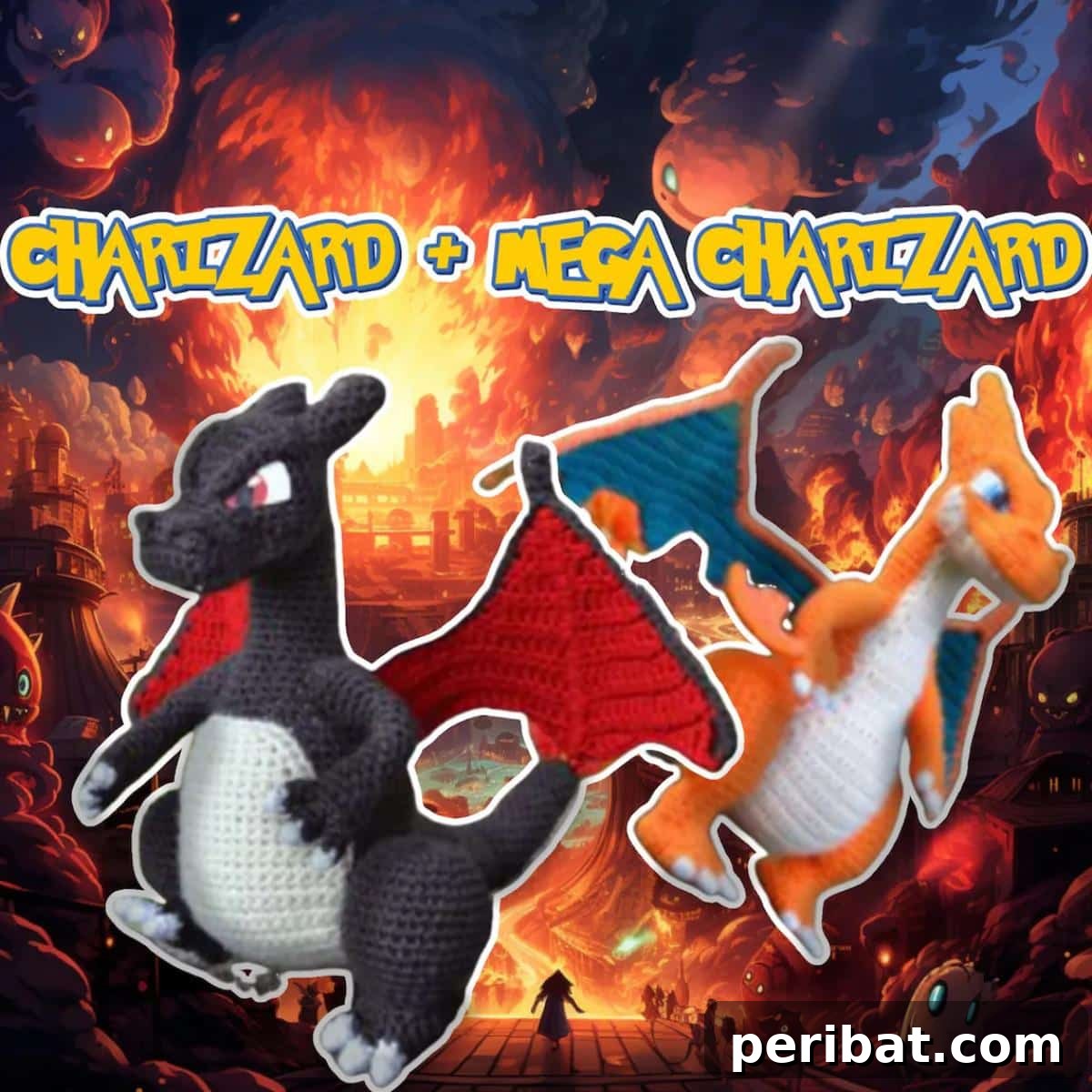 Gotta Stitch 'Em All Ultimate Pokemon Crochet Collection 40 Charizard & Mega Charizard Crochet Dolls