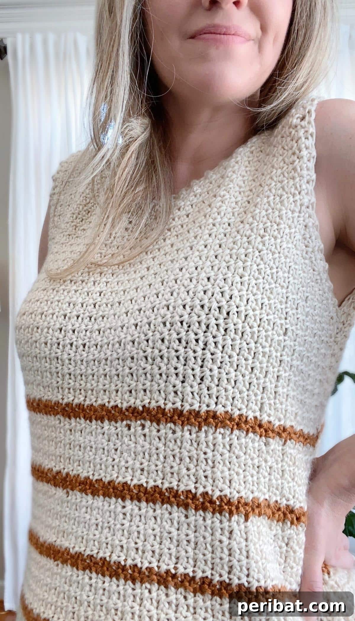 Vibrant Wander Striped Crochet Tank Top Pattern for fun summer adventures.