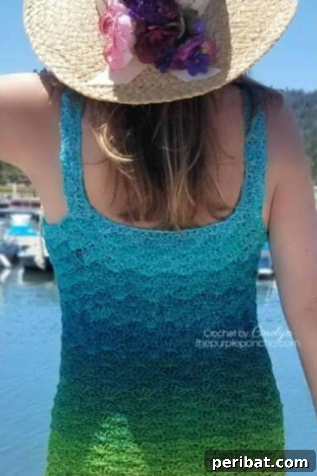 Serene Seaglass Tank Top in calming shades of blue and green, inspired by the ocean.