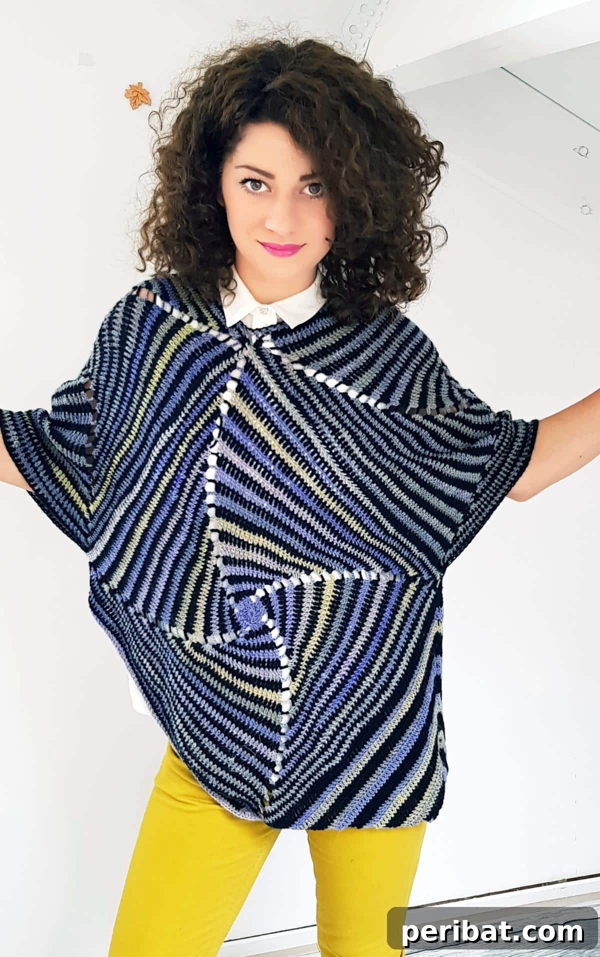 Crochet Poncho-Tunic, a versatile pattern that can be worn as either a stylish poncho or a comfortable tunic.