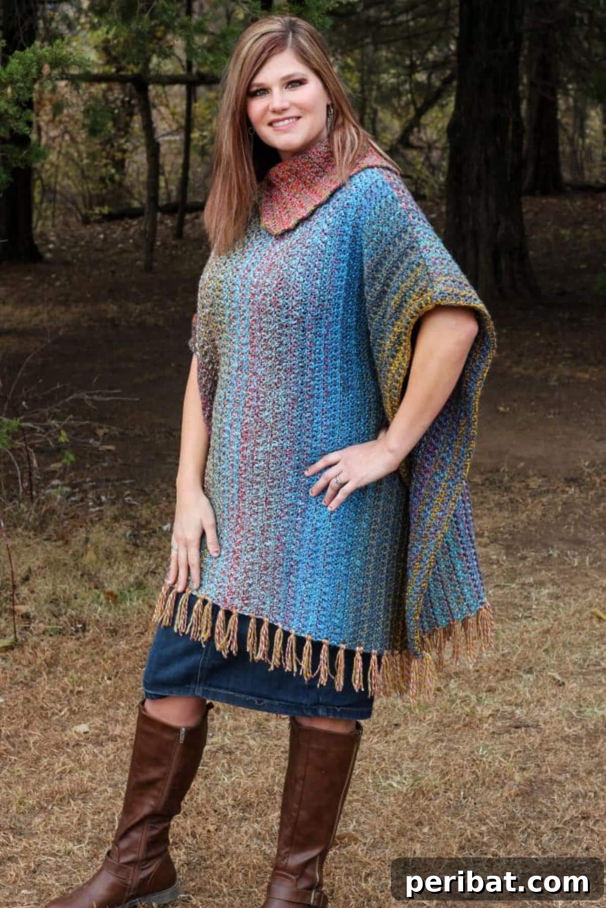 Easy Crochet Tweed Poncho, a timeless and versatile pattern that creates a classic tweed look quickly and simply.