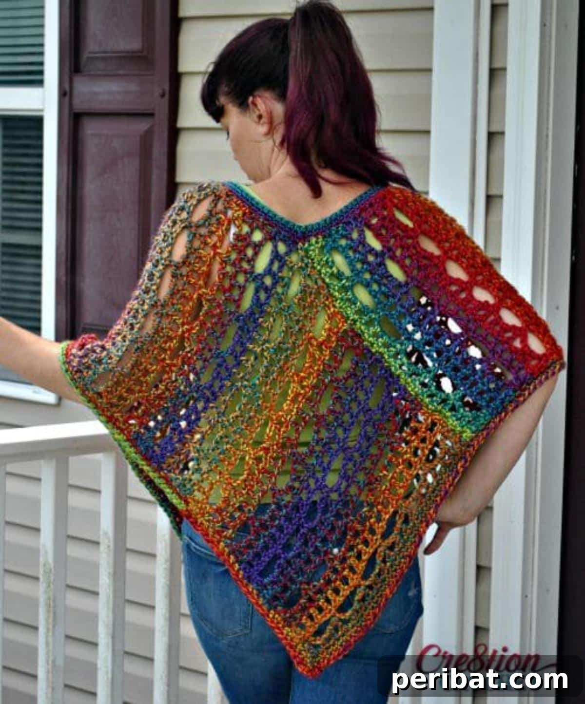 Unique Lace Poncho, featuring a delicate two-panel lace design that adds sophistication to any wardrobe.