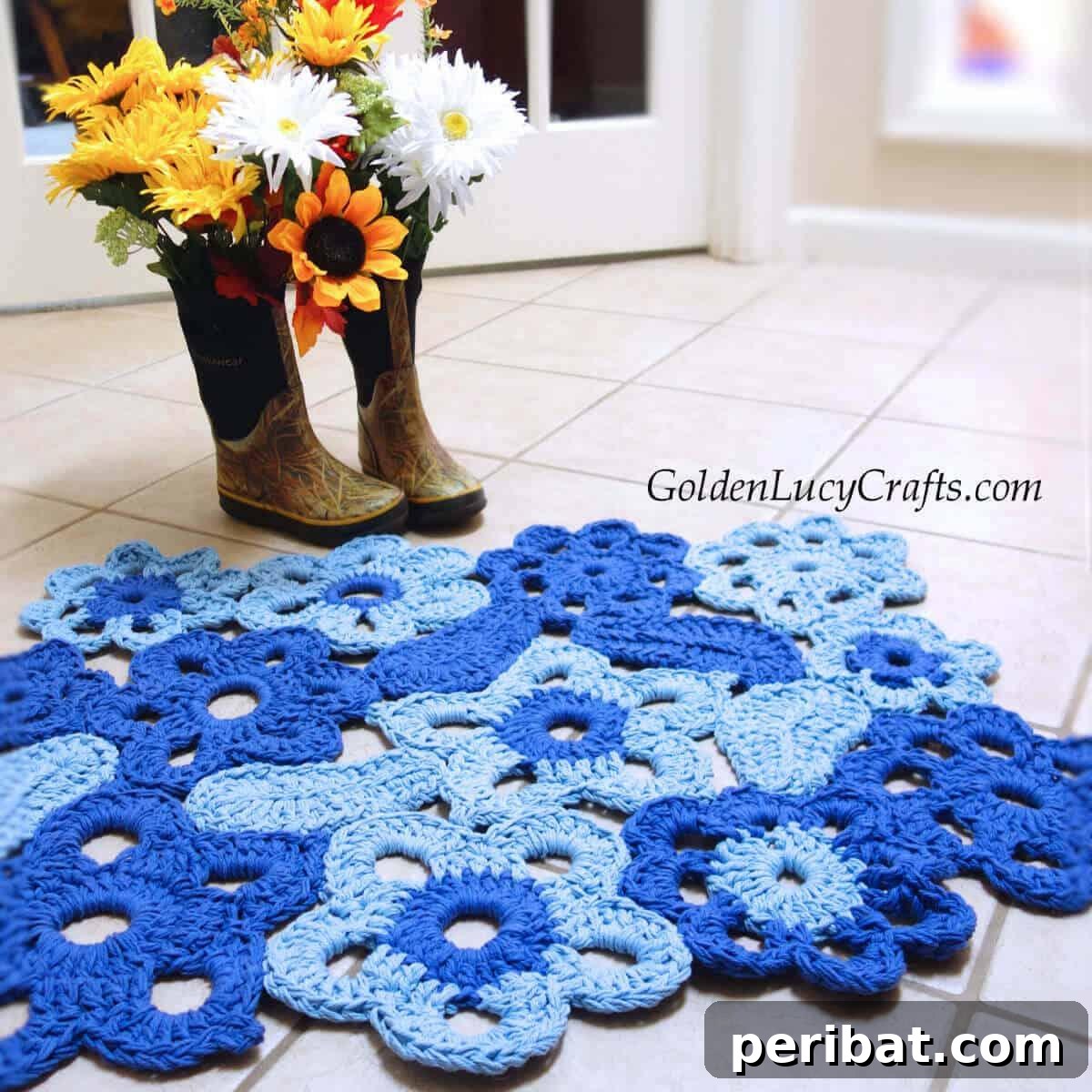 Creative Coziness: 38 Crochet Rug Ideas 11 Crochet Flower Rug