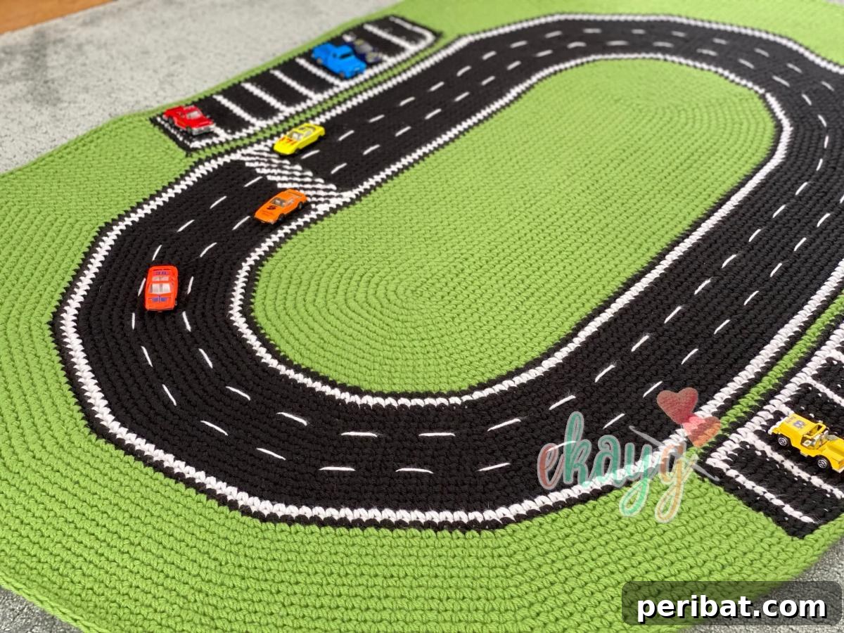 Creative Coziness: 38 Crochet Rug Ideas 13 Crochet Racetrack Play Rug