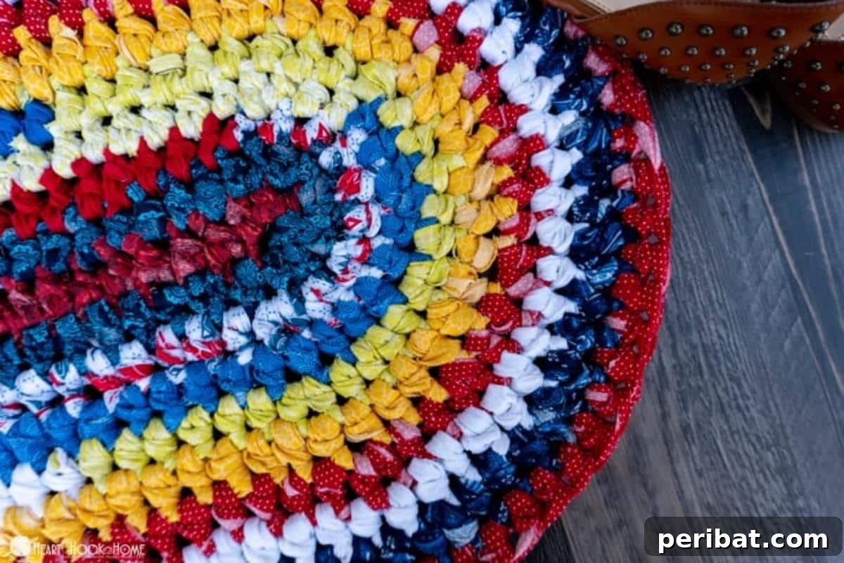 Creative Coziness: 38 Crochet Rug Ideas 14 Crochet Rag Rug