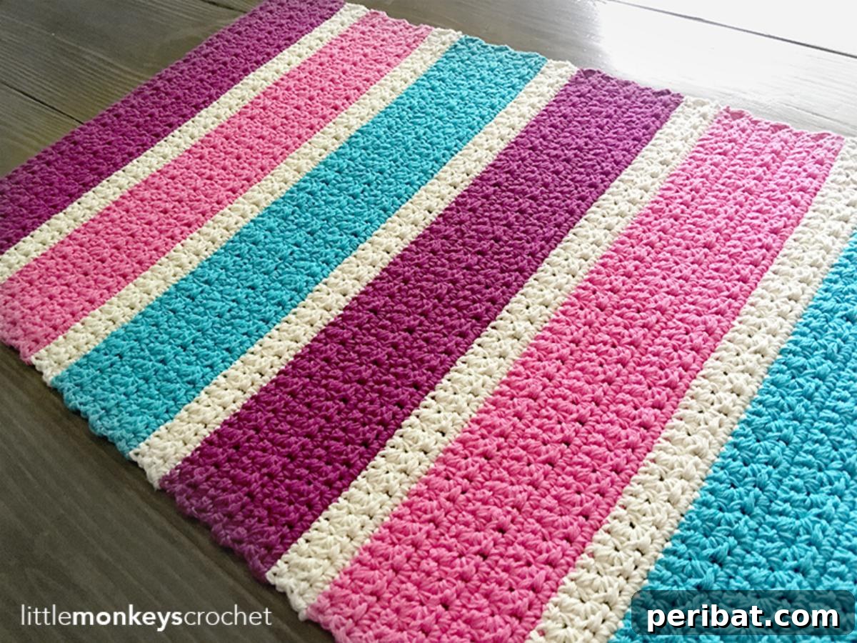 Creative Coziness: 38 Crochet Rug Ideas 15 Bubble Gum Accent Rug