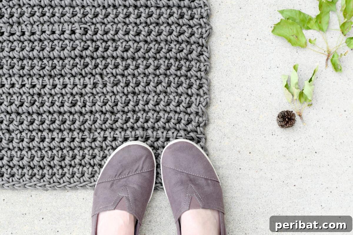 Creative Coziness: 38 Crochet Rug Ideas 18 Crochet Outdoor Rug