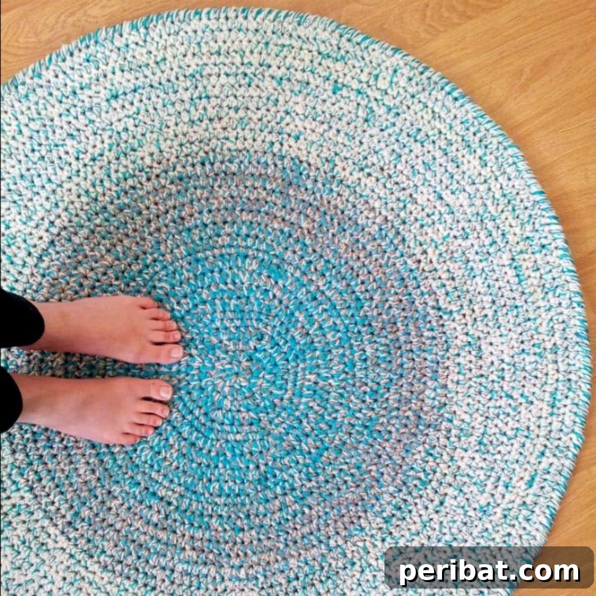 Creative Coziness: 38 Crochet Rug Ideas 21 Crochet Round Rag Rug